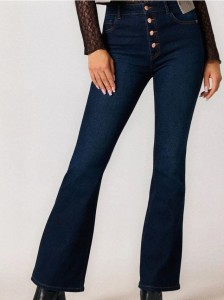 Spodnie jeansowe flare - niebieski