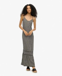 superdry Sukienka Cami Maxi z koronką - Loose Fit