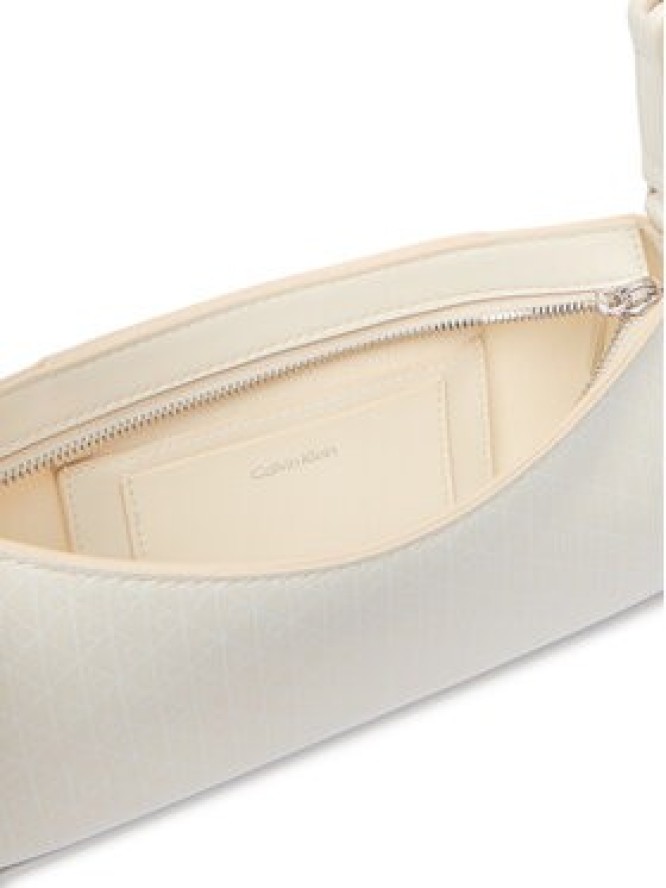Calvin Klein Torebka Emblem Aop Small Shoulder Bag LV04F3324G Écru