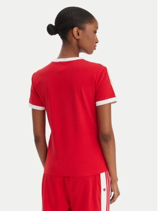 adidas T-Shirt 3-Stripes KD3676 Czerwony Slim Fit