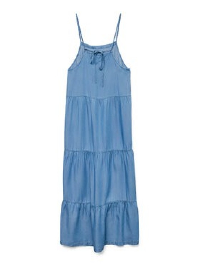 Vero Moda Sukienka letnia Fleur 10326075 Niebieski Loose Fit