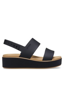 Crocs Sandały Brooklyn Matte Wrap Low Wedge 211802 Czarny