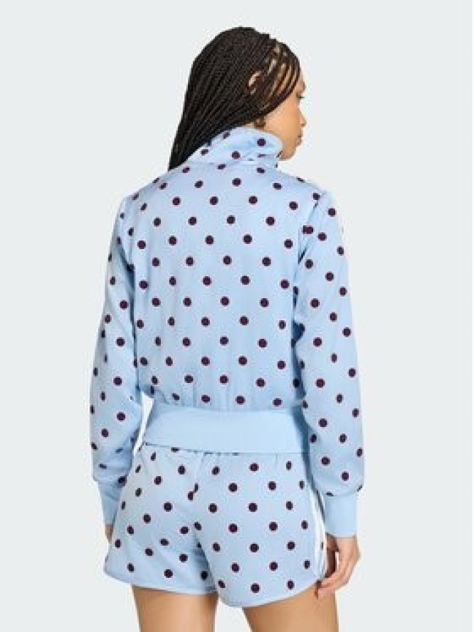 adidas Bluza Satin Polka Dots Tt Track Top KV1167 Niebieski jasny Regular Fit