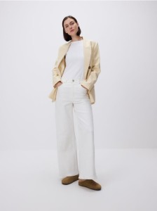 Zamszowe mule - beżowy