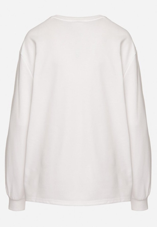 Biała Bawełniana Bluza z Nadrukiem z Wiśniami Lilzeki