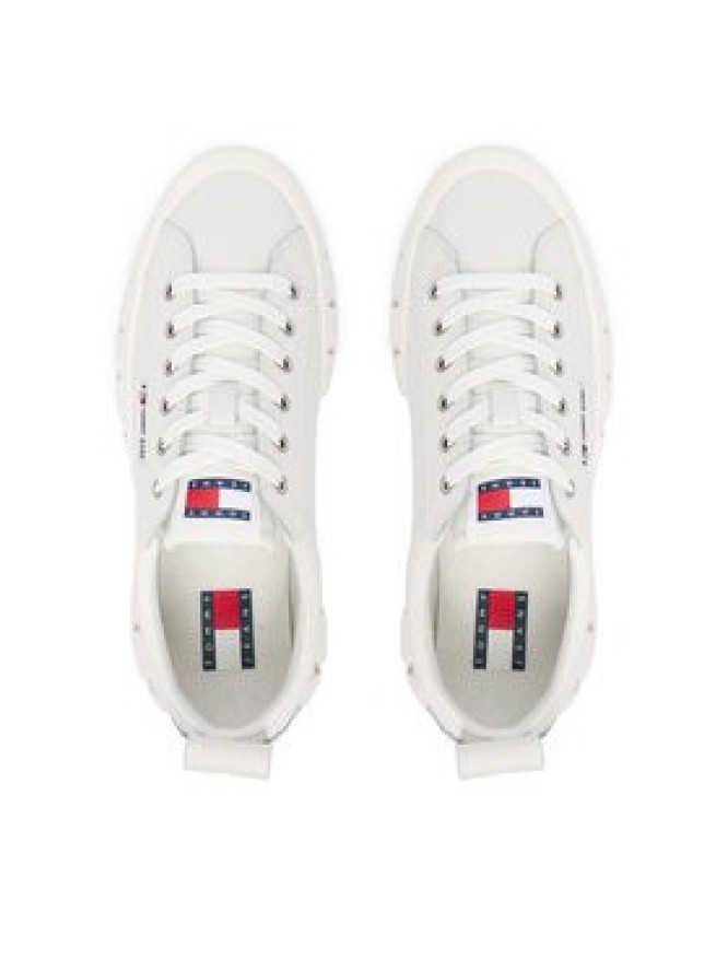 Tommy Jeans Sneakersy Tjw Vulc Flatform Leather EN0EN03008 Biały