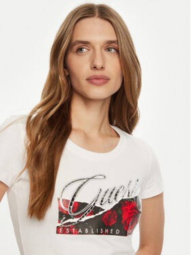 Guess T-Shirt W5RI03 J1314 Biały Regular Fit