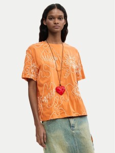 Desigual T-Shirt Genova 26SWTK48 Pomarańczowy Regular Fit