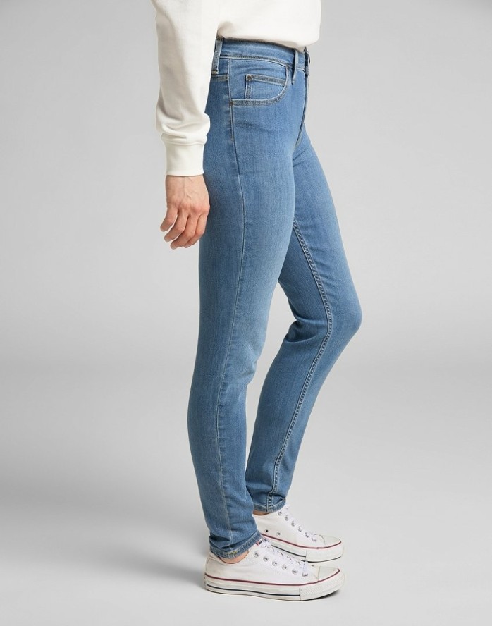 LEE SCARLETT HIGH DAMSKIE SPODNIE JEANSOWE MID BLUE L626EMXT 112145306