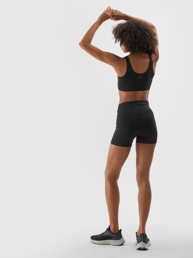 4F Legginsy krótkie treningowe damskie - czarne M