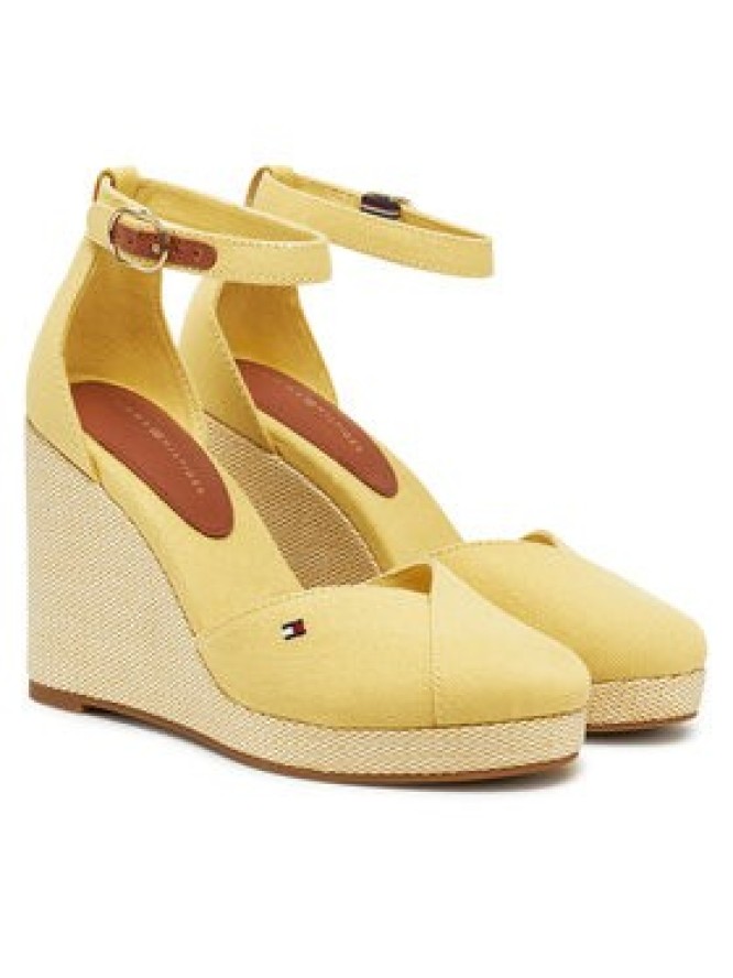 Tommy Hilfiger Półbuty Flag High Wedge Espad Closed Toe FW0FW08494 Żółty