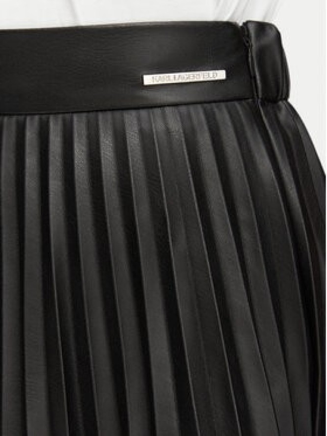 KARL LAGERFELD Spódnica z imitacji skóry B3W12008 Czarny A-Line Fit
