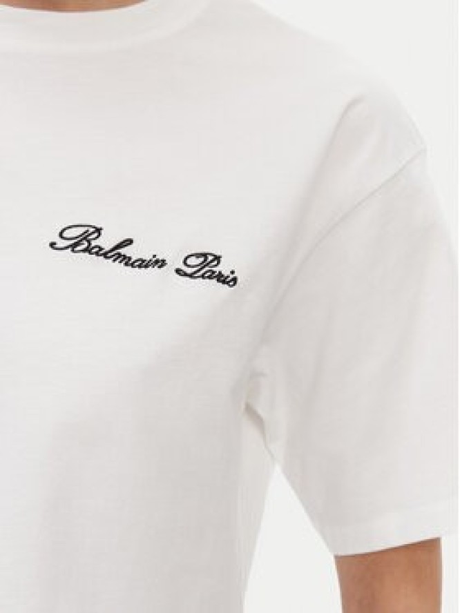 Balmain T-Shirt DF1EE020BC78 Biały Regular Fit