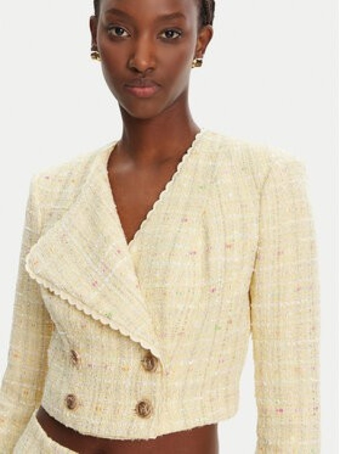 Elisabetta Franchi Marynarka GI-160-52E2-V600 Żółty Regular Fit