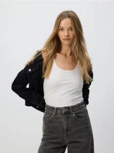 Jeansy wide leg - szary