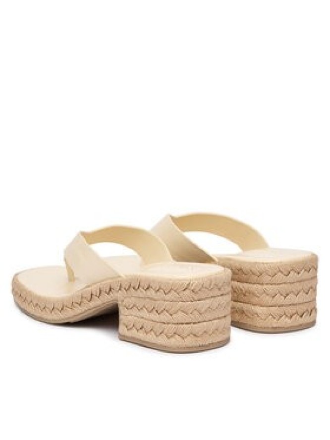 Calvin Klein Klapki Block Heel Espa 50 Thong Lth HW0HW02902 Beżowy