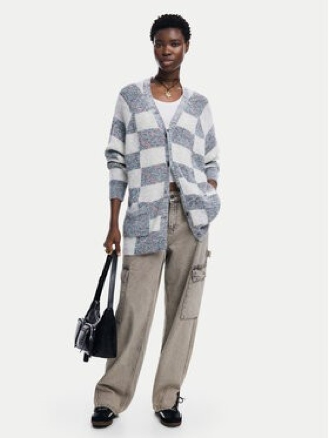 Desigual Kardigan Oxford 24WWJF70 Beżowy Regular Fit