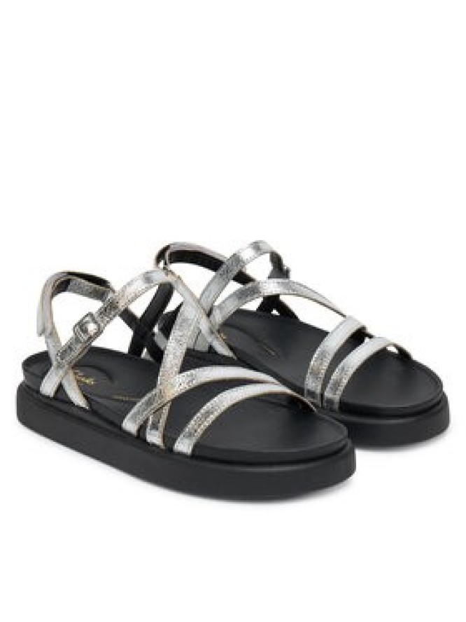 Clarks Sandały Arisetella Rose 26181261 Srebrny