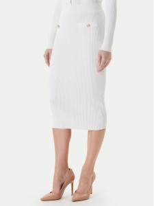 Guess Spódnica ołówkowa W5YD66 Z0130 Biały Slim Fit