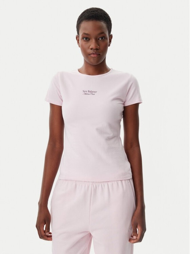 New Balance T-Shirt WT51958 Różowy Slim Fit