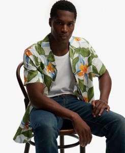 superdry Koszula krótki rękaw z nadrukiem hawajskim Evergreen Hawaiian Optic