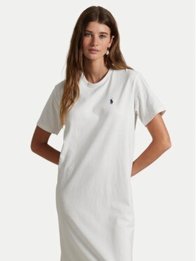 Polo Ralph Lauren Sukienka codzienna 211971066002 Biały Straight Fit