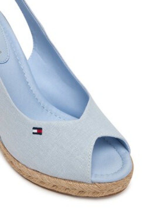 Tommy Hilfiger Espadryle Flag High Wedge Espad Slingback FW0FW09343 Błękitny