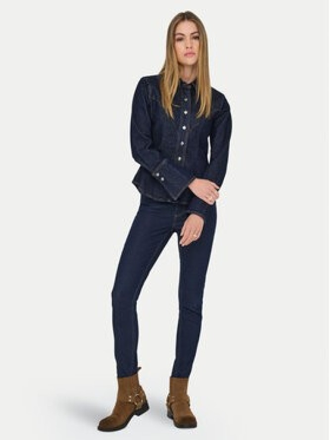 ONLY Koszula jeansowa Perla 15359156 Granatowy Slim Fit
