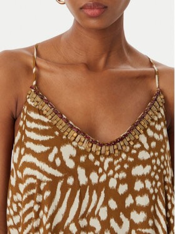 LOLA CASADEMUNT Sukienka letnia LS2616019 Brązowy Regular Fit