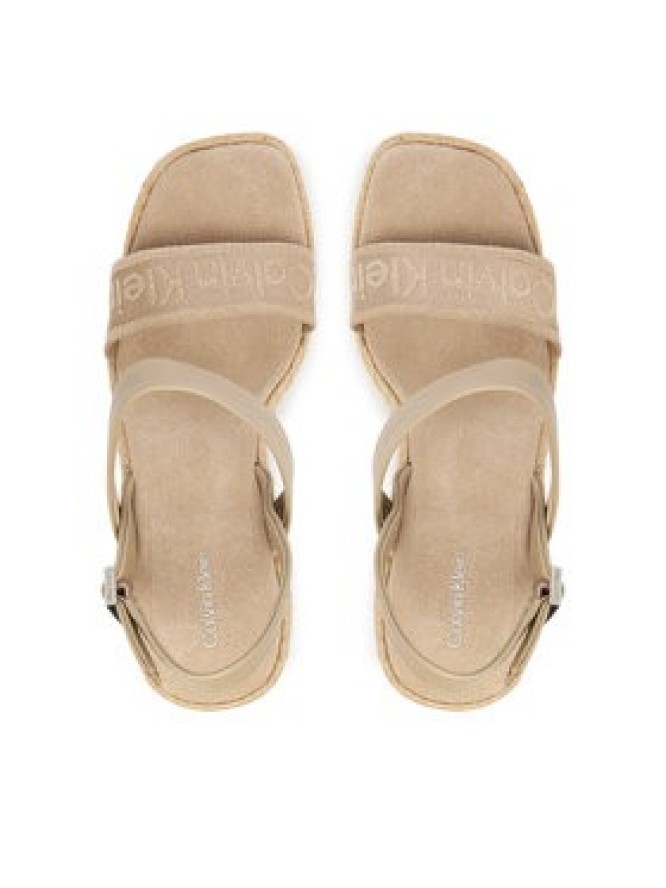 Calvin Klein Espadryle Wedge Espad 70 Webbing Lth HW0HW02901 Beżowy