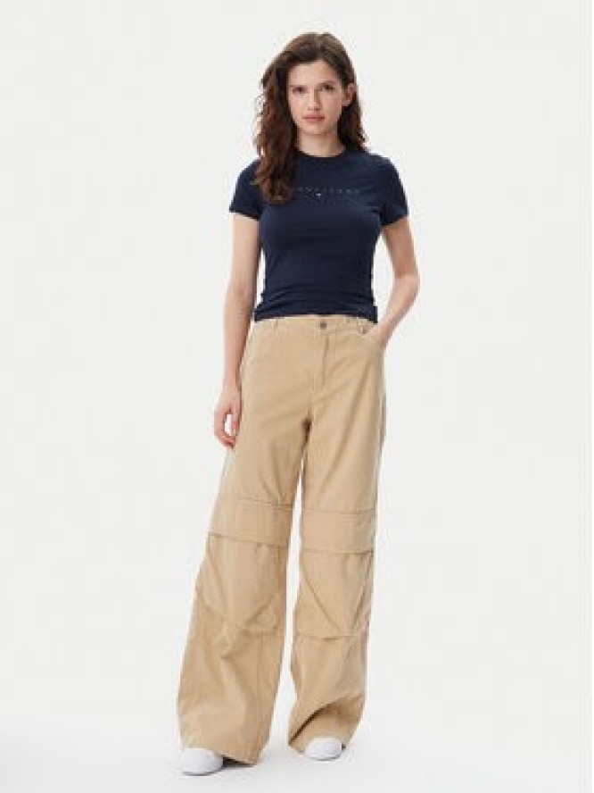 Tommy Jeans T-Shirt Tonal Linear DW0DW20315 Granatowy Slim Fit