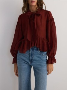 Bluzka z lyocellem - miedziany