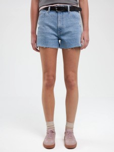 Szorty damskie jeansowe z surowym wykoŅczeniem z kolekcji Authentic niebieskie Authentic Girl 284