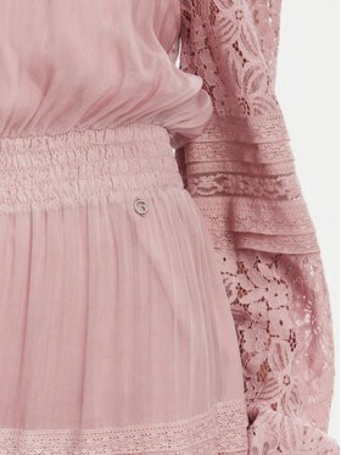 Guess Sukienka koktajlowa W5GK24 WE550 Różowy Regular Fit