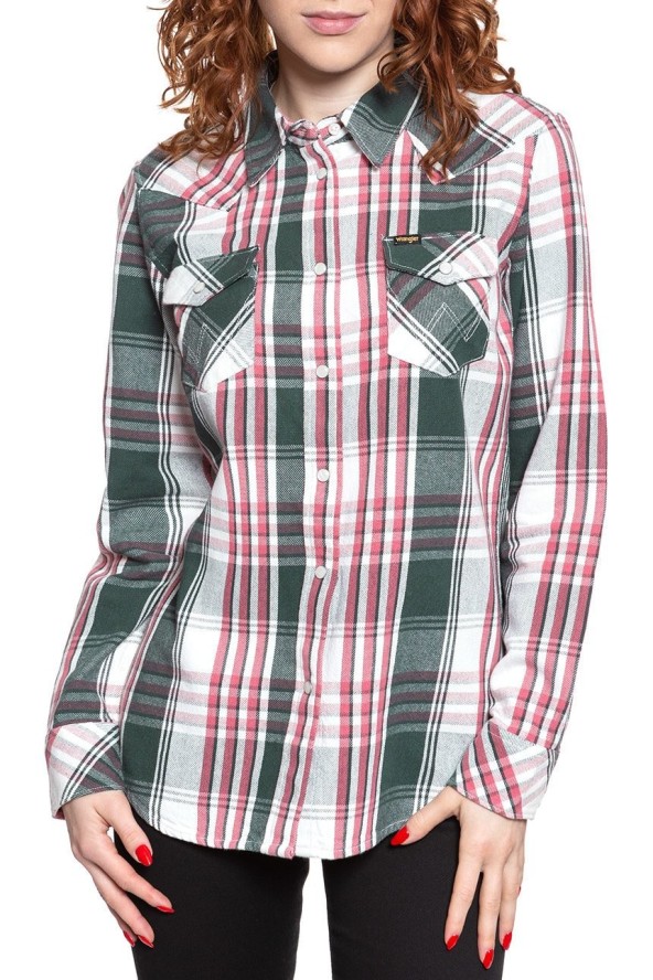 KOSZULA WRANGLER BOYFRIEND WESTERN PINE W5Q1LKG01 112130286