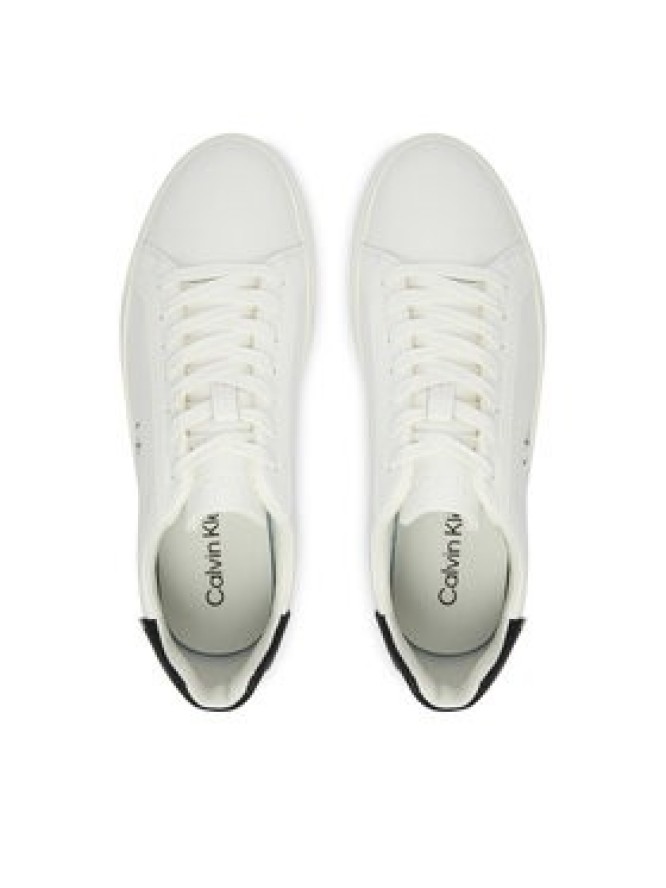 Calvin Klein Sneakersy Low Pro Cup Laceup Lth Moire HW0HW02845 Biały