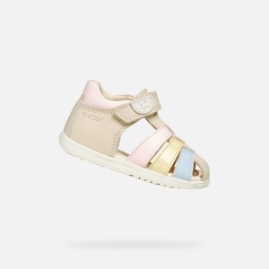 Sandały GEOX B SANDAL MACCHIA GIRL Beżowy