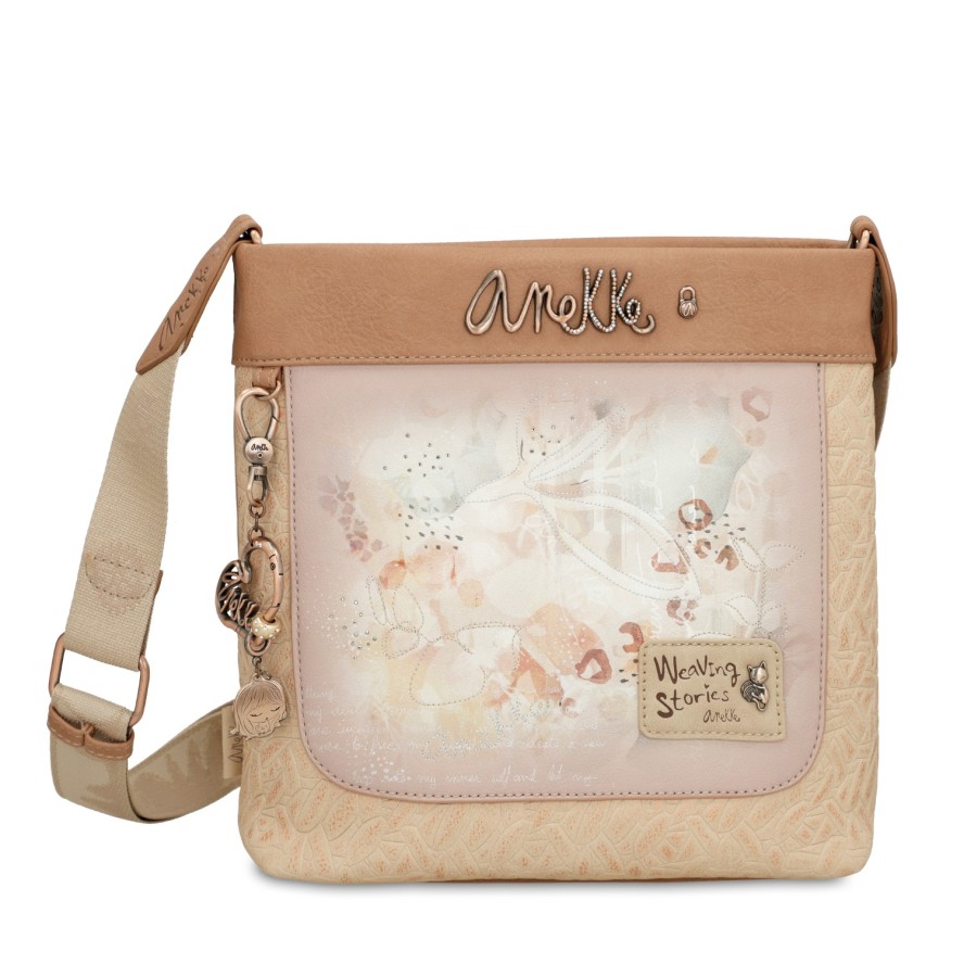 Beżowa Elegancka Damska Torebka Anekke