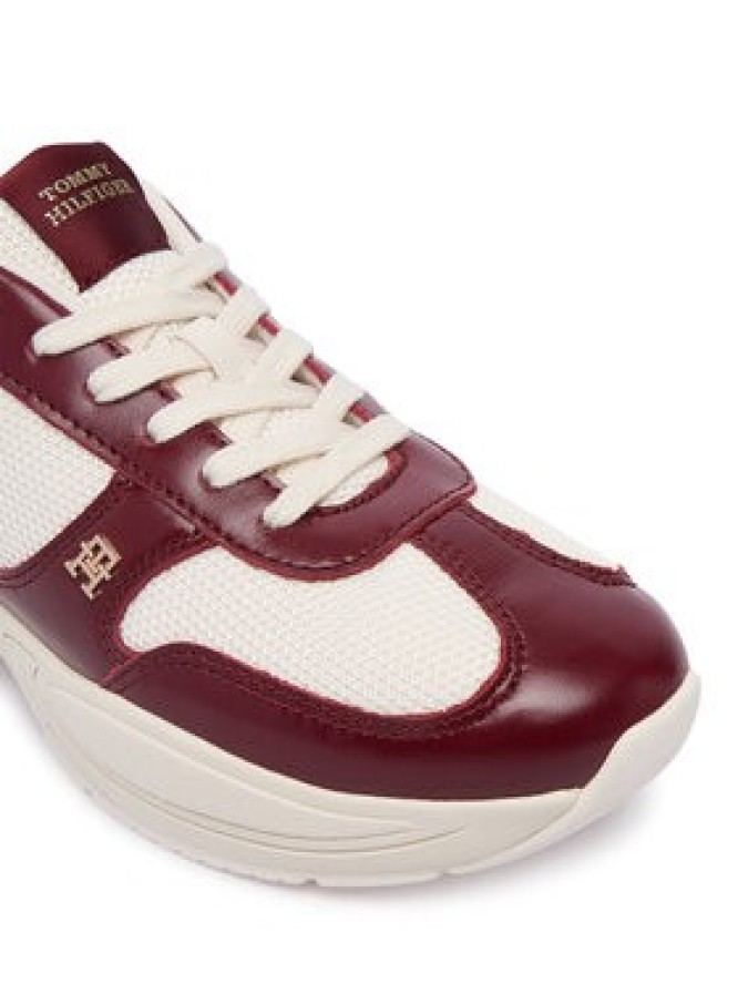 Tommy Hilfiger Sneakersy Modern Runner Shiny Leather FW0FW09413 Bordowy