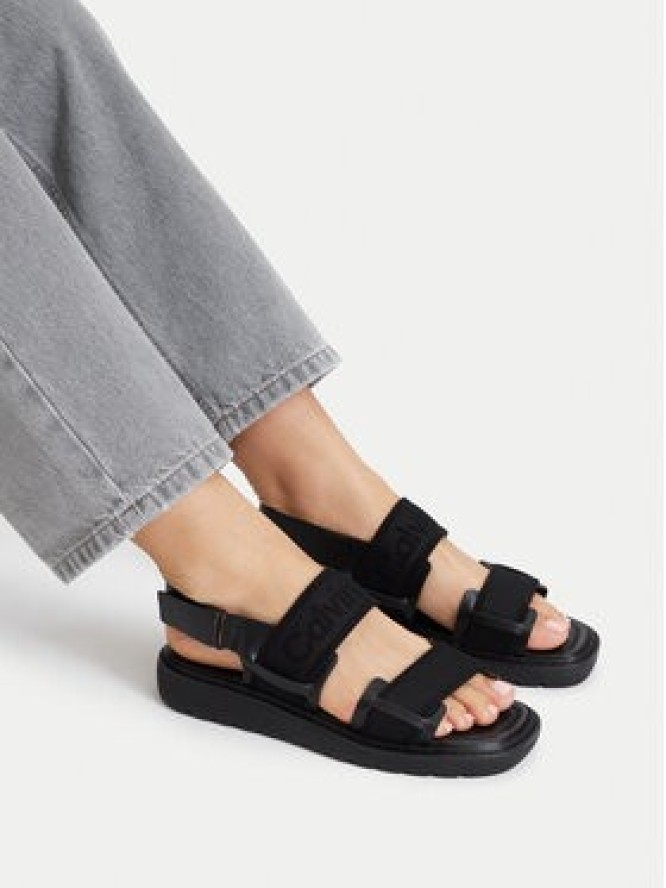 Calvin Klein Sandały Sq Molded Sandal Webb HW0HW02872 Czarny