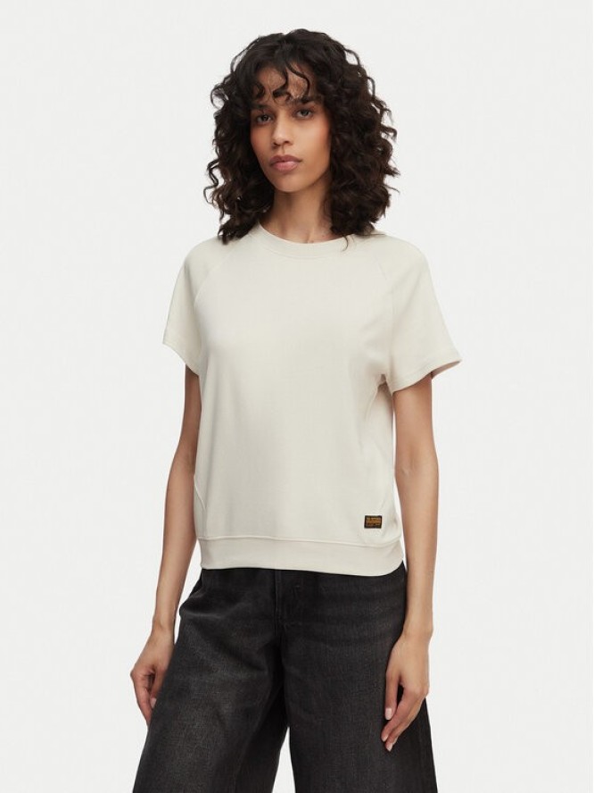 G-Star Raw T-Shirt Reglan D24512-D976 Kremowy Regular Fit