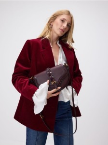 Mała torebka na ramię - bordowy