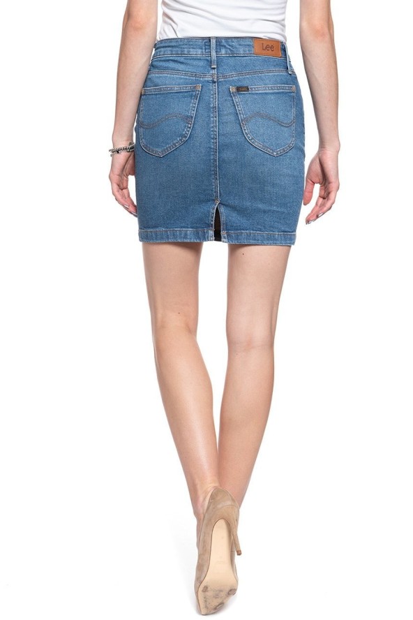 SPÓDNICA JEANSOWA LEE MID SKIRT SIMPLE FOCUS L38JLTZJ 112108227