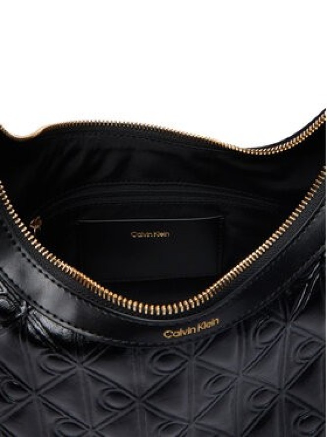 Calvin Klein Torebka Emblem Aop Debossed Shoulder Bag LV04F3874G Czarny
