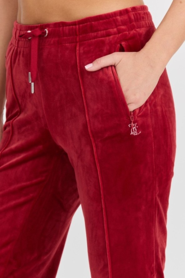 JUICY COUTURE Damskie czerwone spodnie dresowe Tina Track Pant, Rozmiar XS