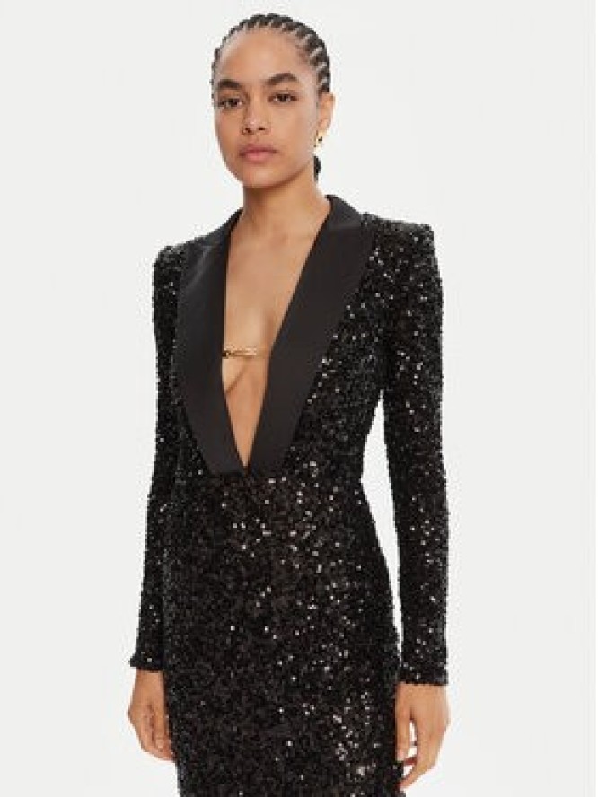 Elisabetta Franchi Sukienka wieczorowa AB-R13-56E2-V860 Czarny Regular Fit