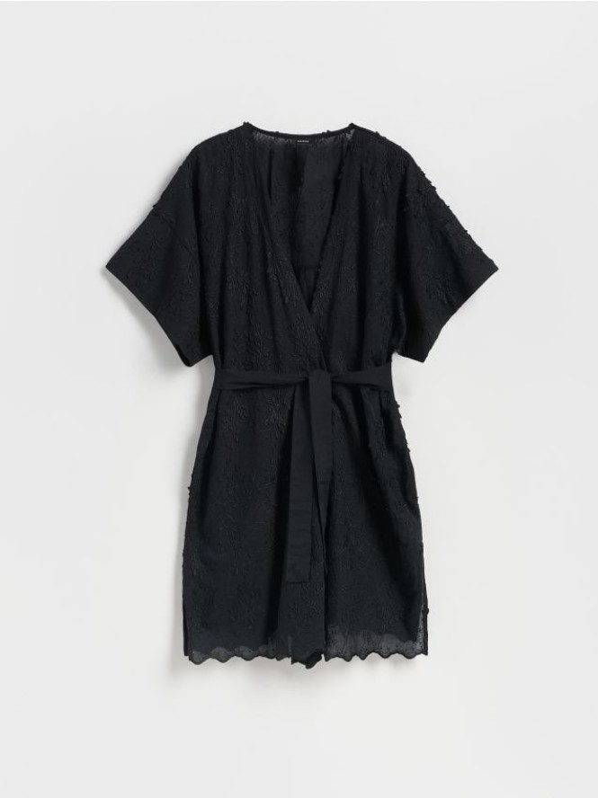 Ponczo we wzory - czarny