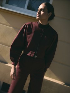 Marynarka z domieszką wiskozy - bordowy