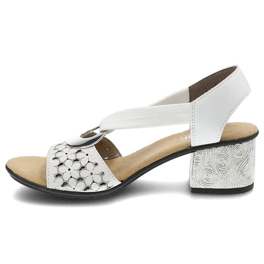 Białe Sandały Rieker Wygodne Buty Damskie