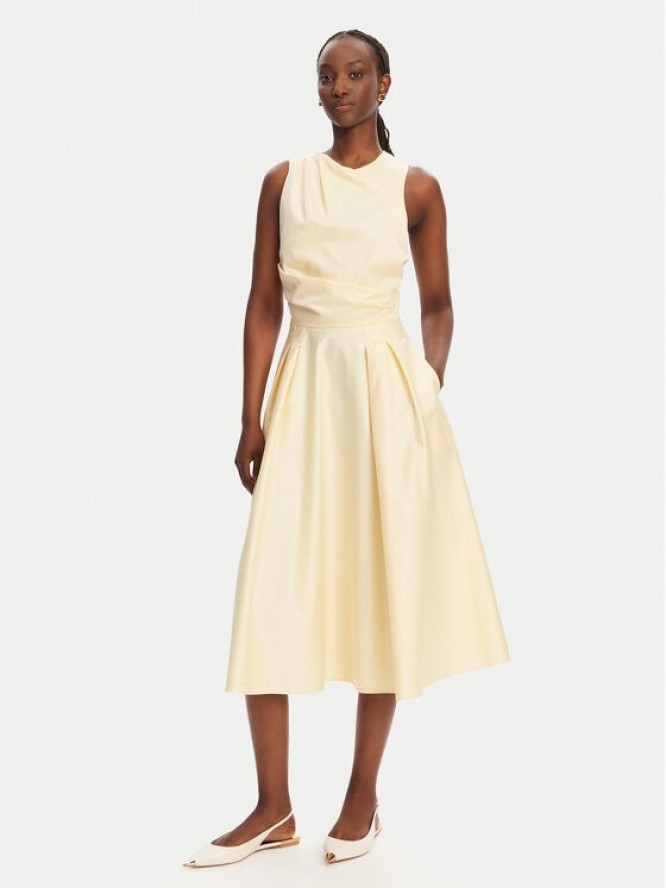 Elisabetta Franchi Sukienka koktajlowa ABT5252E2 DC7 Żółty Regular Fit